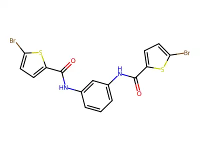 5-bromo-N-[3-[(5-bromothiophene-2-carbonyl)amino]phenyl]thiophene-2-carboxamide structure