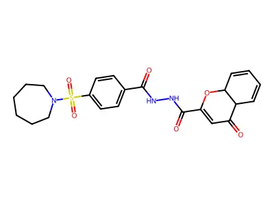 N'-[4-(azepan-1-ylsulfonyl)benzoyl]-4-oxo-4a,8a-dihydrochromene-2-carbohydrazide structure