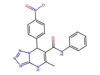 5-methyl-7-(4-nitrophenyl)-N-phenyl-4,7-dihydrotetrazolo[1,5-a]pyrimidine-6-carboxamide structure