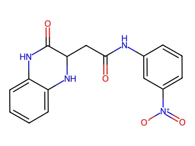 N-(3-nitrophenyl)-2-(3-oxo-1,2,3,4-tetrahydroquinoxalin-2-yl)acetamide structure