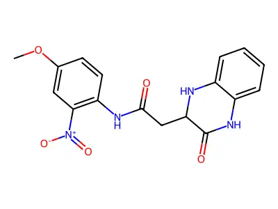 N-(4-methoxy-2-nitrophenyl)-2-(3-oxo-1,2,3,4-tetrahydroquinoxalin-2-yl)acetamide structure