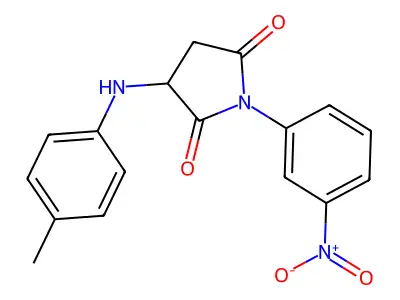 3-[(4-Methylphenyl)amino]-1-(3-nitrophenyl)-2,5-pyrrolidinedione structure