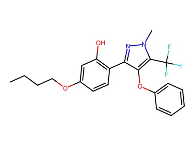 5-Butoxy-2-(1-methyl-4-phenoxy-5-(trifluoromethyl)-1H-pyrazol-3-YL)phenol structure