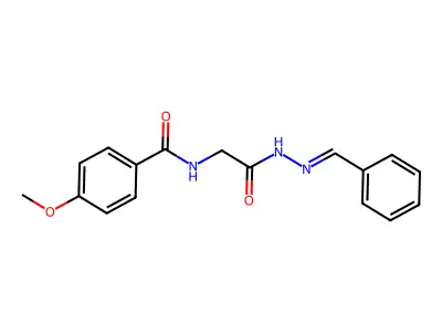 N-[2-(2-benzylidenehydrazinyl)-2-oxoethyl]-4-methoxybenzamide structure