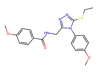 N-((5-(ethylthio)-4-(4-methoxyphenyl)-4H-1,2,4-triazol-3-yl)methyl)-4-methoxybenzamide structure