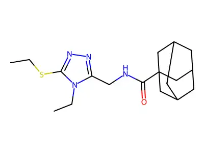 N-[(4-ethyl-5-ethylsulfanyl-1,2,4-triazol-3-yl)methyl]adamantane-1-carboxamide structure