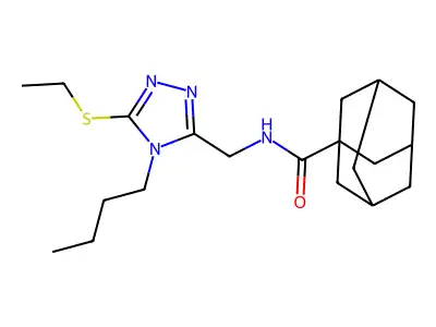 N-[(4-butyl-5-ethylsulfanyl-1,2,4-triazol-3-yl)methyl]adamantane-1-carboxamide structure