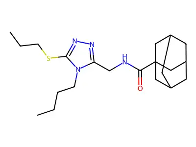 N-[(4-butyl-5-propylsulfanyl-1,2,4-triazol-3-yl)methyl]adamantane-1-carboxamide structure
