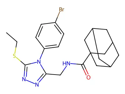 N-[[4-(4-bromophenyl)-5-ethylsulfanyl-1,2,4-triazol-3-yl]methyl]adamantane-1-carboxamide structure