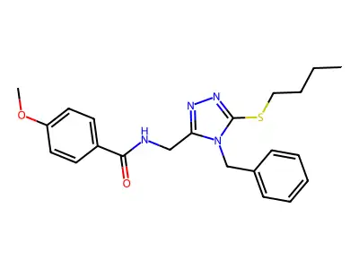 N-[(4-benzyl-5-butylsulfanyl-1,2,4-triazol-3-yl)methyl]-4-methoxybenzamide structure