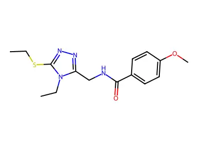 N-[(4-ethyl-5-ethylsulfanyl-1,2,4-triazol-3-yl)methyl]-4-methoxybenzamide structure