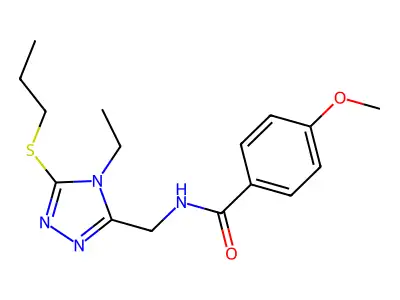N-[(4-ethyl-5-propylsulfanyl-1,2,4-triazol-3-yl)methyl]-4-methoxybenzamide structure