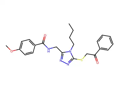 N-[(4-butyl-5-phenacylsulfanyl-1,2,4-triazol-3-yl)methyl]-4-methoxybenzamide structure