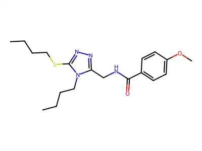 N-[(4-butyl-5-butylsulfanyl-1,2,4-triazol-3-yl)methyl]-4-methoxybenzamide structure
