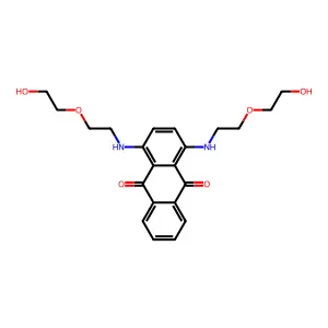 1,4-Bis((2-(2-hydroxyethoxy)ethyl)amino)anthra-9,10-quinone structure