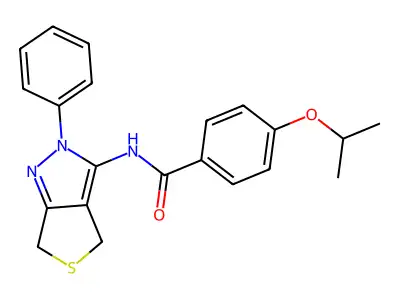 4-isopropoxy-N-(2-phenyl-4,6-dihydro-2H-thieno[3,4-c]pyrazol-3-yl)benzamide structure