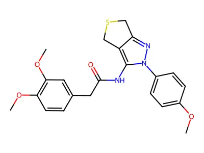 2-(3,4-dimethoxyphenyl)-N-(2-(4-methoxyphenyl)-4,6-dihydro-2H-thieno[3,4-c]pyrazol-3-yl)acetamide structure