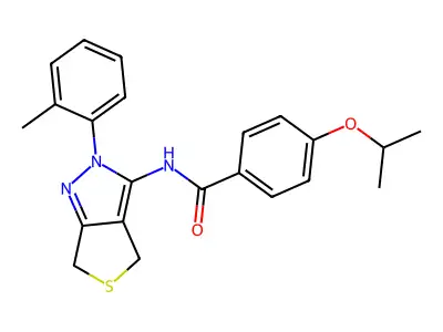 4-isopropoxy-N-(2-(o-tolyl)-4,6-dihydro-2H-thieno[3,4-c]pyrazol-3-yl)benzamide structure