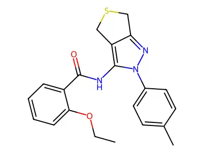 2-ethoxy-N-(2-(p-tolyl)-4,6-dihydro-2H-thieno[3,4-c]pyrazol-3-yl)benzamide structure