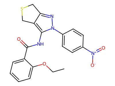 2-ethoxy-N-[2-(4-nitrophenyl)-4,6-dihydrothieno[3,4-c]pyrazol-3-yl]benzamide structure