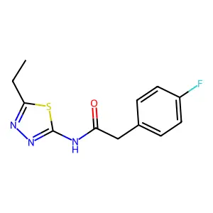 N-(5-ethyl-1,3,4-thiadiazol-2-yl)-2-(4-fluorophenyl)acetamide structure