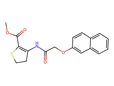 Methyl 3-(2-(naphthalen-2-yloxy)acetamido)-4,5-dihydrothiophene-2-carboxylate structure