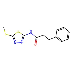 N-[5-(methylthio)-1,3,4-thiadiazol-2-yl]-3-phenylpropanamide structure