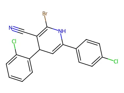 2-Bromo-4-(2-chlorophenyl)-6-(4-chlorophenyl)-1,4-dihydro-3-pyridinecarbonitrile structure