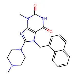 3-ME-8-(4-ME-1-Piperazinyl)-7-(1-naphthylmethyl)-3,7-dihydro-1H-purine-2,6-dione structure