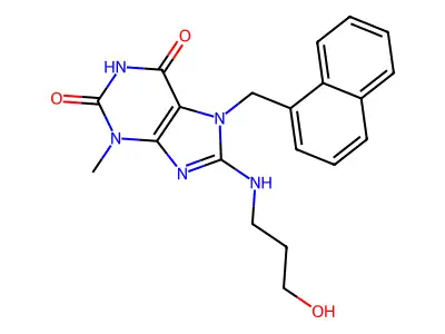 8-((3-HO-Propyl)amino)-3-ME-7-(1-naphthylmethyl)-3,7-dihydro-1H-purine-2,6-dione structure