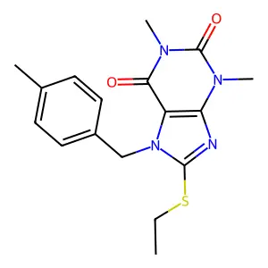 8-(Ethylthio)-1,3-dimethyl-7-(4-methylbenzyl)-3,7-dihydro-1H-purine-2,6-dione structure