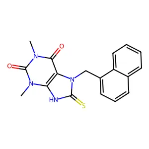 8-Mercapto-1,3-dimethyl-7-(1-naphthylmethyl)-3,7-dihydro-1H-purine-2,6-dione structure