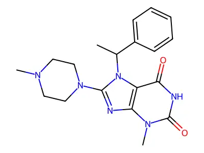 3-ME-8-(4-ME-1-Piperazinyl)-7-(1-phenylethyl)-3,7-dihydro-1H-purine-2,6-dione structure