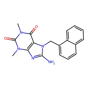 8-Amino-1,3-dimethyl-7-(1-naphthylmethyl)-3,7-dihydro-1H-purine-2,6-dione structure