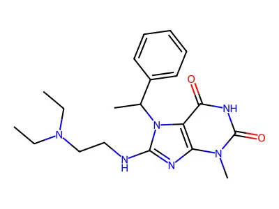 8-((2-(Diethylamino)ET)amino)3-ME-7-(1-PH-ethyl)-3,7-dihydro-1H-purine-2,6-dione structure