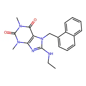 8-(Ethylamino)-1,3-dimethyl-7-(naphthalen-1-ylmethyl)-1H-purine-2,6(3H,7H)-dione structure