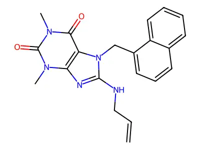 8-(Allylamino)-1,3-dimethyl-7-(naphthalen-1-ylmethyl)-1H-purine-2,6(3H,7H)-dione structure