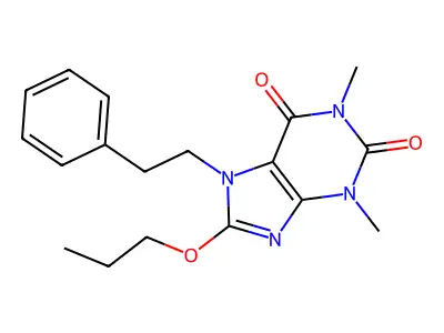 1,3-Dimethyl-7-(2-phenylethyl)-8-propoxy-3,7-dihydro-1H-purine-2,6-dione structure