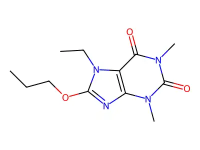 7-Ethyl-1,3-dimethyl-8-propoxy-3,7-dihydro-1H-purine-2,6-dione structure