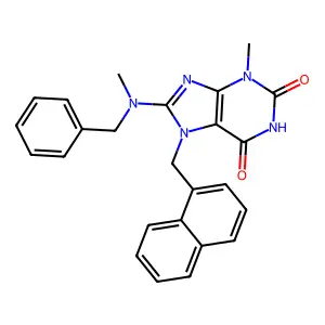 8-(Benzyl(ME)amino)-3-ME-7-(1-naphthylmethyl)-3,7-dihydro-1H-purine-2,6-dione structure