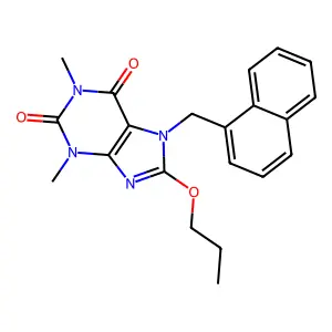 1,3-Dimethyl-7-(1-naphthylmethyl)-8-propoxy-3,7-dihydro-1H-purine-2,6-dione structure