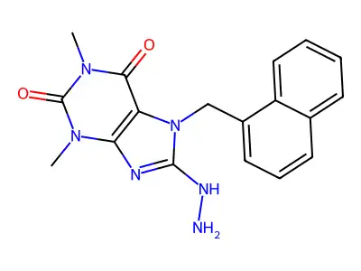 8-Hydrazino-1,3-dimethyl-7-(1-naphthylmethyl)-3,7-dihydro-1H-purine-2,6-dione structure