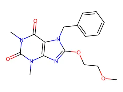 7-Benzyl-8-(2-methoxyethoxy)-1,3-dimethyl-3,7-dihydro-1H-purine-2,6-dione structure