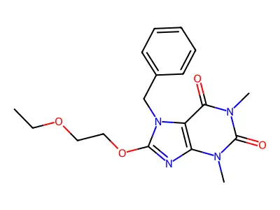 7-Benzyl-8-(2-ethoxyethoxy)-1,3-dimethyl-3,7-dihydro-1H-purine-2,6-dione structure