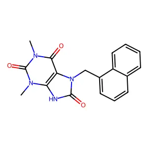 8-Hydroxy-1,3-dimethyl-7-(1-naphthylmethyl)-3,7-dihydro-1H-purine-2,6-dione structure