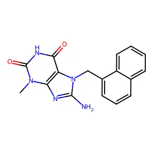 8-Amino-3-methyl-7-(1-naphthylmethyl)-3,7-dihydro-1H-purine-2,6-dione structure