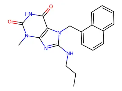 3-Methyl-7-(1-naphthylmethyl)-8-(propylamino)-3,7-dihydro-1H-purine-2,6-dione structure