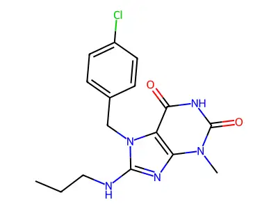 7-(4-Chlorobenzyl)-3-methyl-8-(propylamino)-3,7-dihydro-1H-purine-2,6-dione structure