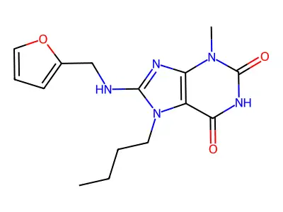 7-Butyl-8-((2-furylmethyl)amino)-3-methyl-3,7-dihydro-1H-purine-2,6-dione structure