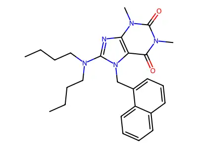 8-(Dibutylamino)-1,3-DI-ME-7-(1-naphthylmethyl)-3,7-dihydro-1H-purine-2,6-dione structure